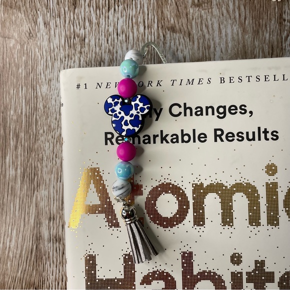 Bookmark Cow Mickey Handcrafted Artisan Beaded Metal Journal Gift Read Book - Picture 3 of 3